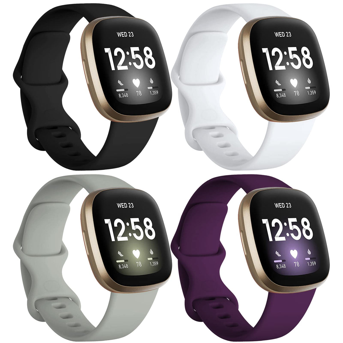 Dirrelo small black Versa band, secure all-day comfort for Versa wearers.