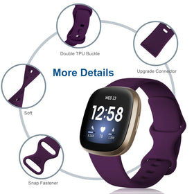 Dirrelo small white Versa band with soft TPU buckle for quick secure fit.