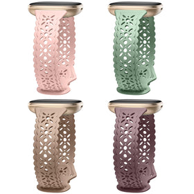 Dirrelo floral lace hollow-out band close-up showing soft silicone detail for daily comfort.