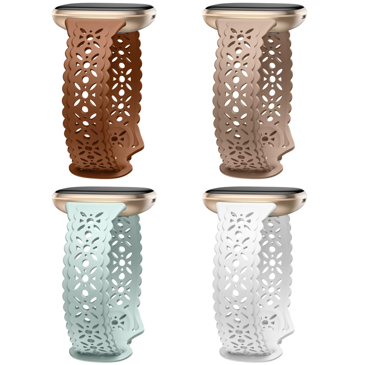 Dirrelo floral lace hollow-out band on Versa 3 with secure fit and stylish design.