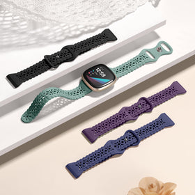 Dirrelo lace silicone band for Sense 2 emphasizes breathable wear.