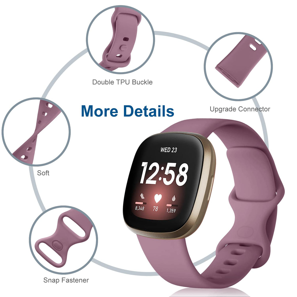 Dirrelo Versa 3 band nude close up lightweight and sweat resistant