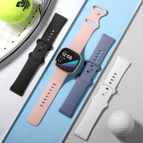 Dirrelo Versa 3 Sense White band offers lightweight waterproof wear.
