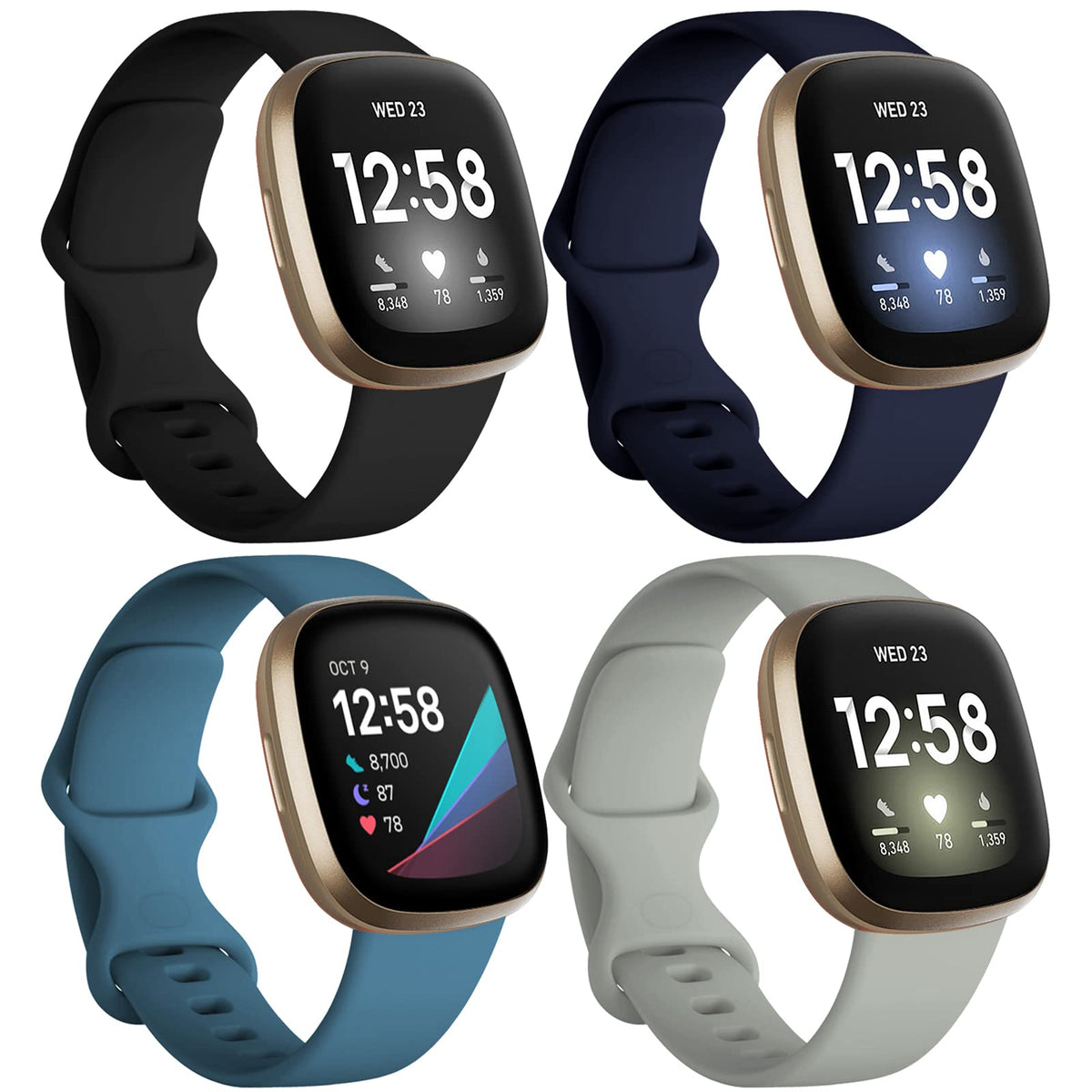 Dirrelo Versa 3 band in black—secure, comfortable all-day wear.
