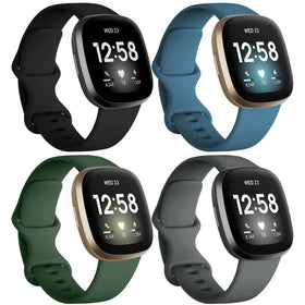 Dirrelo Versa 3 band in black with soft TPU for daily comfort and secure fit.