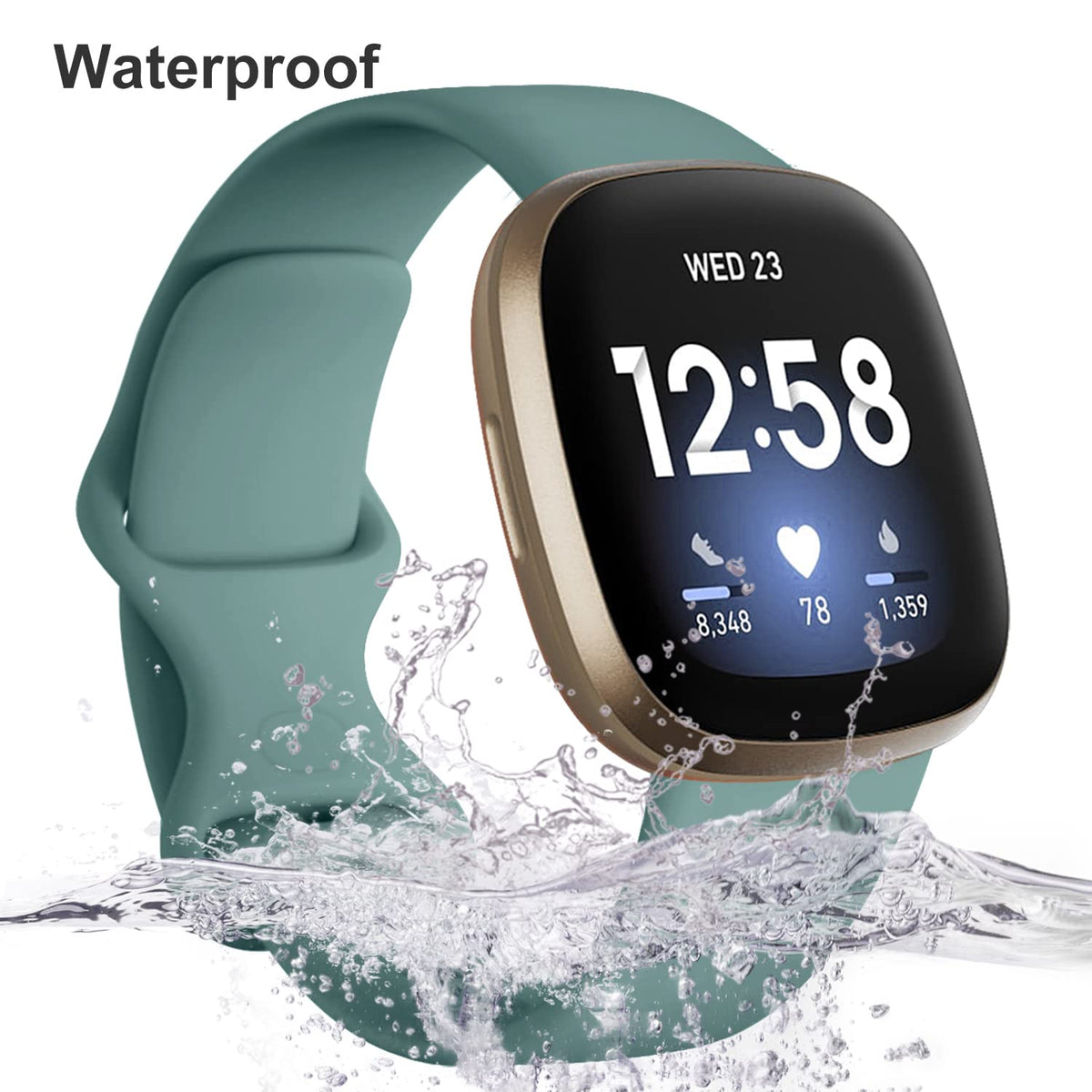 Dirrelo Versa 3 red band adds vibrant flair for an active day.