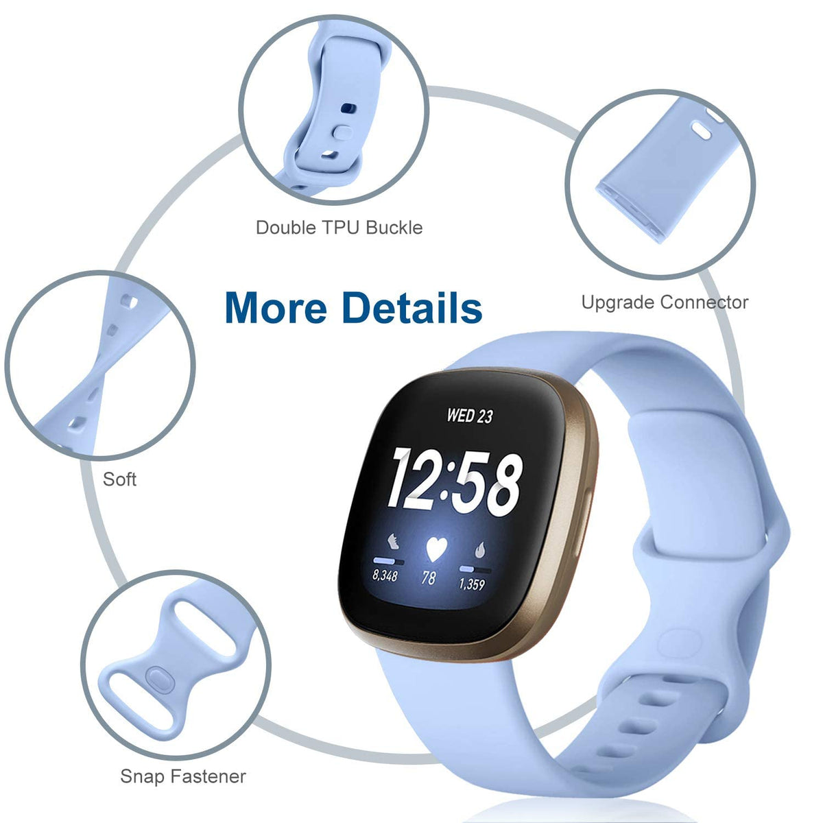 Dirrelo Versa 3 soft strap provides lightweight comfort for all-day wear.
