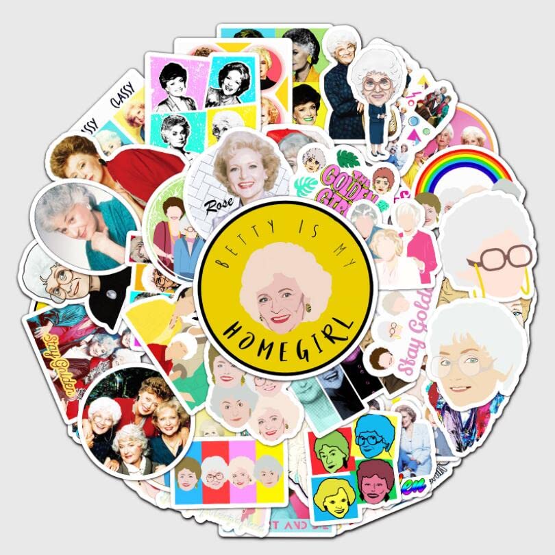 Dirtybinge Golden Girls stickers pack with 50 unique designs for laptops and bottles.