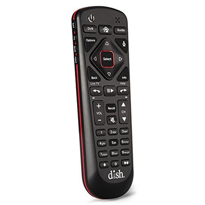 Dish 54.0 remote front view showing buttons and voice mic, improving control