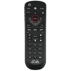 DISH Wally 54.0 Voice Remote shown for hands-free search and quick TV control.