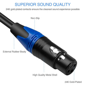 Disino XLR to RCA cable assembly closeup showing precision connectors and shielding.