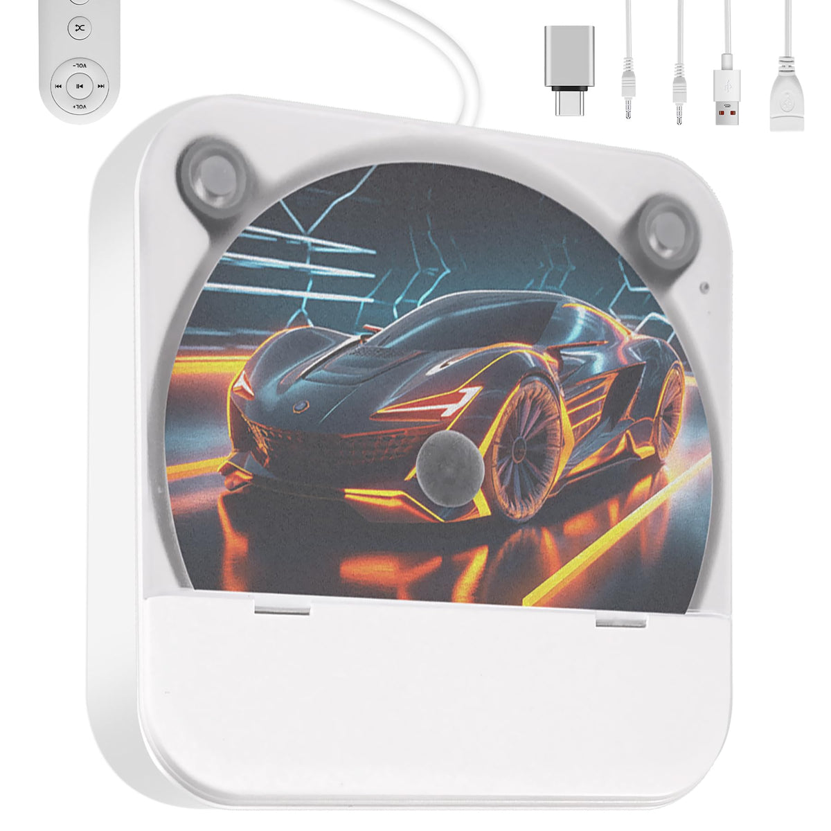 Dislind external CD player in-car USB port for quick CD playback on the go
