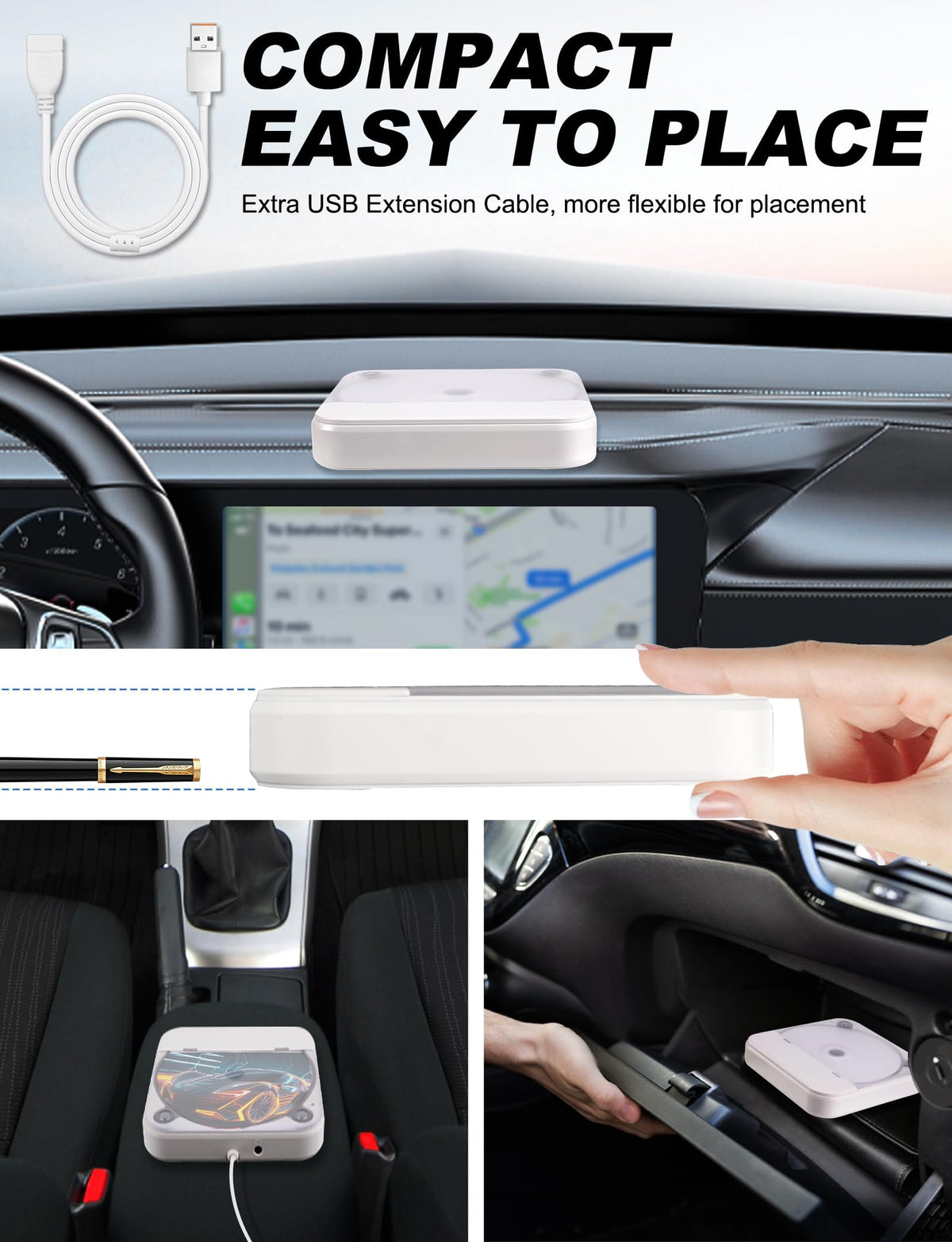 Dislind external CD in-car use with simple plug-and-play setup