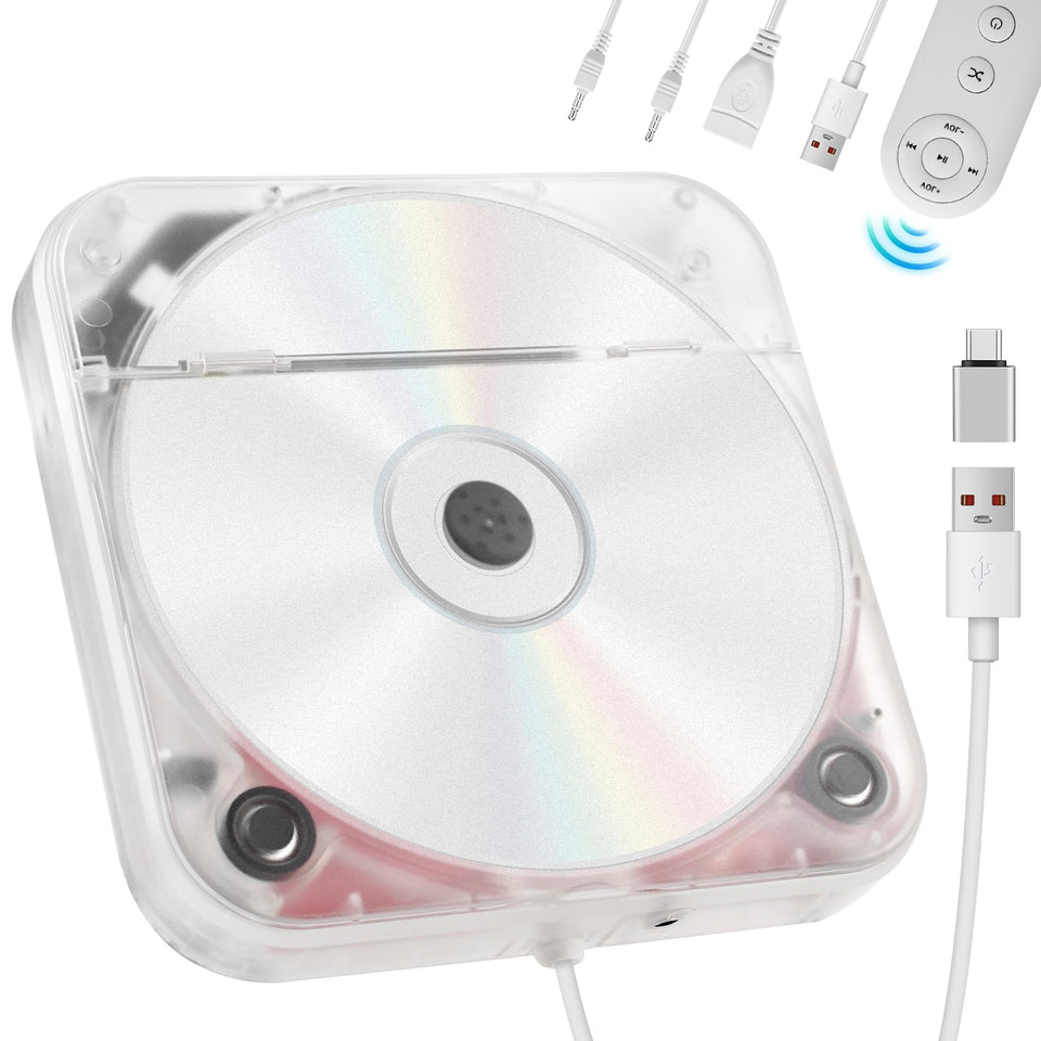 Dislind portable car CD player front view for easy in-car music