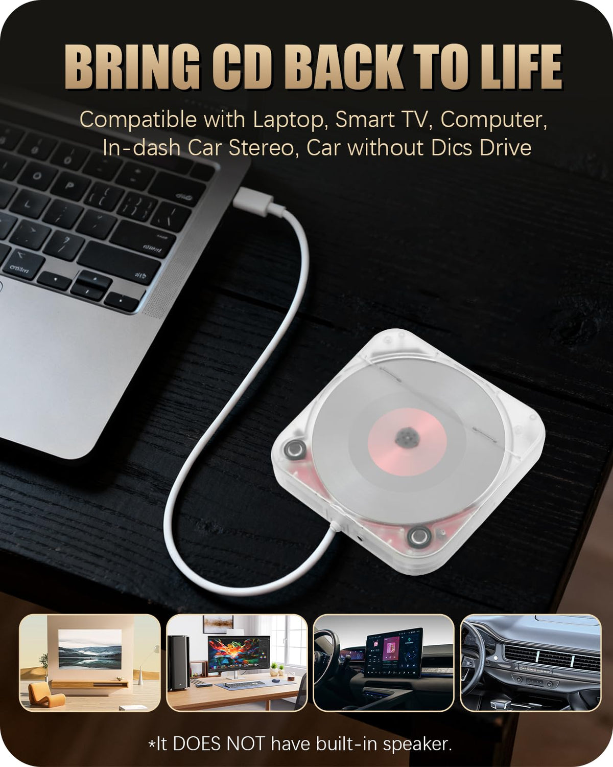 Dislind remote control and cables included for convenient operation