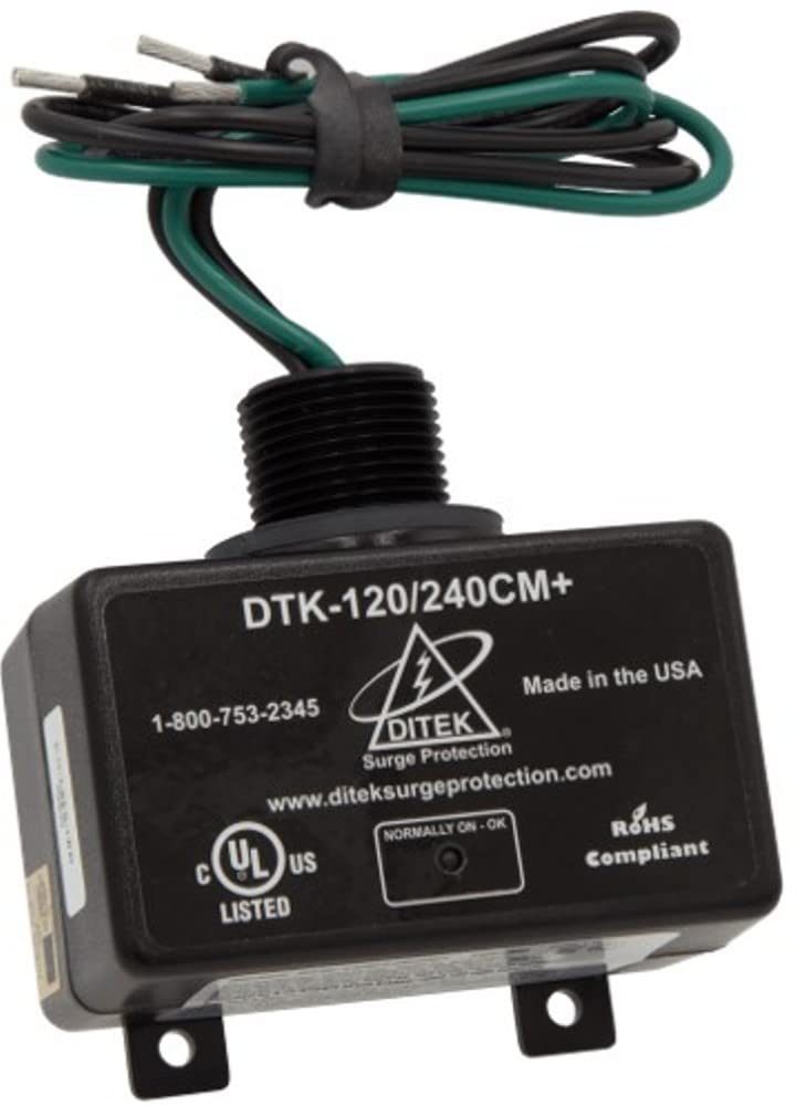 DITEK DTK-120/240CM+ surge arrestor provides parallel protection for electrical panels.