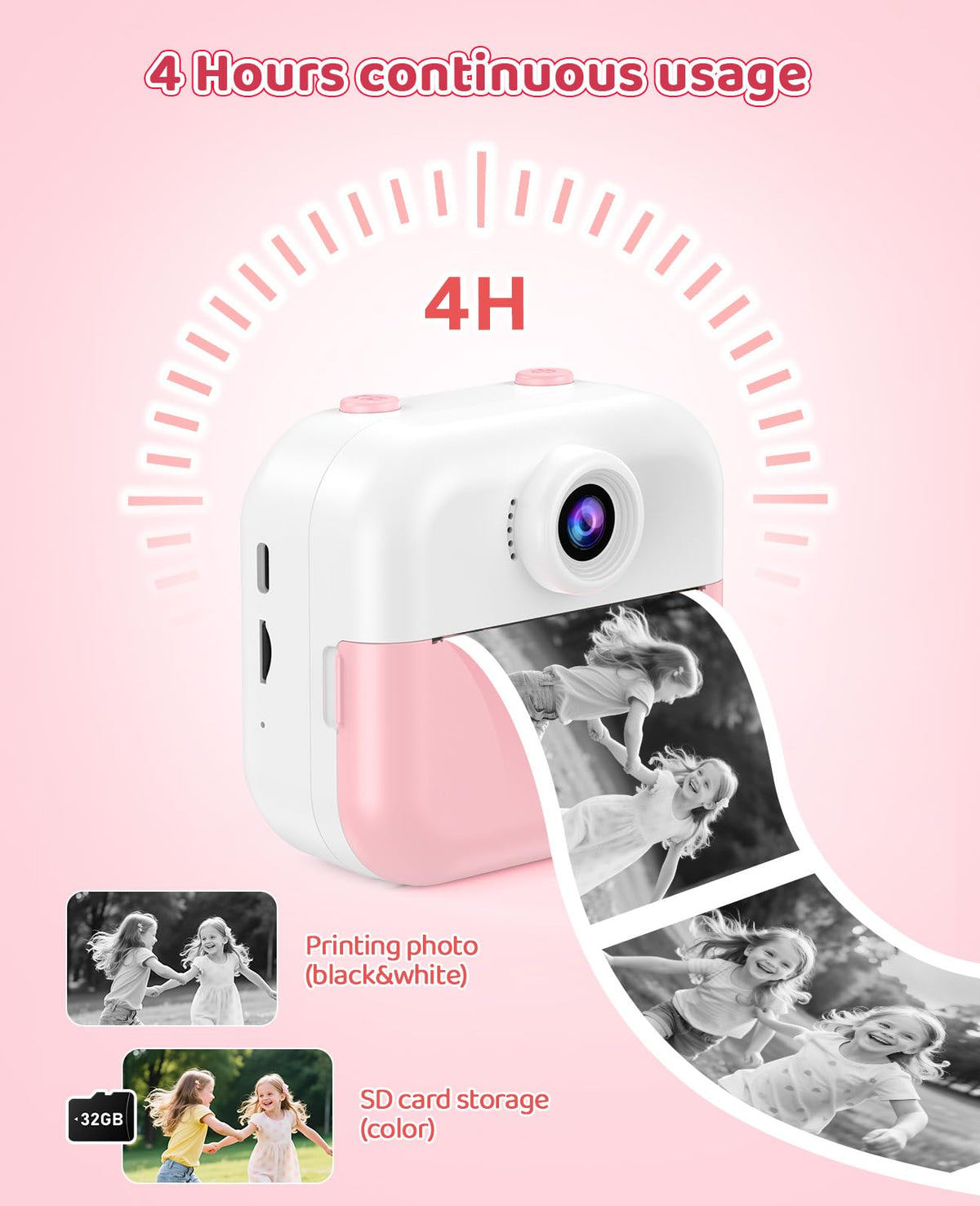 DITUPAN Kids Camera portable lanyard, safe on the go.