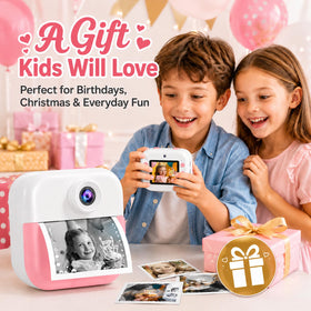 DITUPAN Kids Camera printing process, instant black-and-white prints without ink.