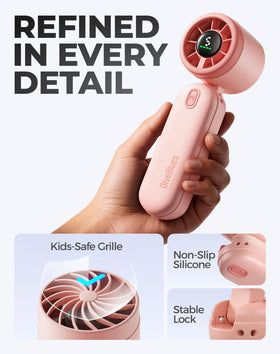 Diveblues Mini Fan hands-free versatility enhances Disney trips and flights.