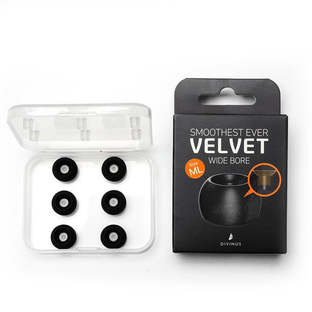 HiFiGo Divinus Velvet Eartips satin matte texture resists dust.