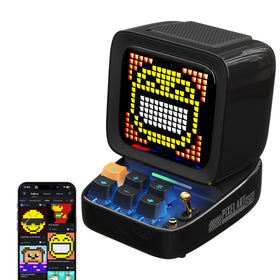 Divoom Ditoo pixel front screen lights up with customizable art for your desk