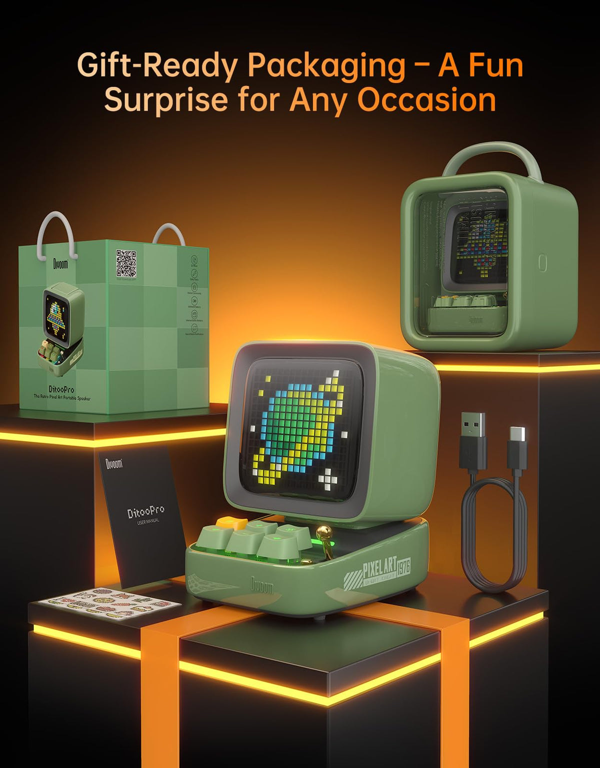 Divoom Ditoo Pro gift-ready packaging ideal for birthdays or holidays
