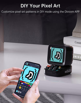Divoom Ditoo connects via USB-C to laptop for stable setup