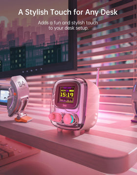 Divoom Tiivoo-2 tuned to FM radio showing hands-free station listening benefit
