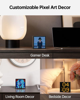 Divoom TimeBox Evo on bedside table as alarm, quick visual wake-up cue