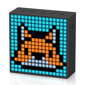 Divoom TimeBox Evo held in hand to show scale and portable convenience