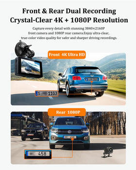 DIWEISHI dash cam mounted low on windshield for unobstructed driving view