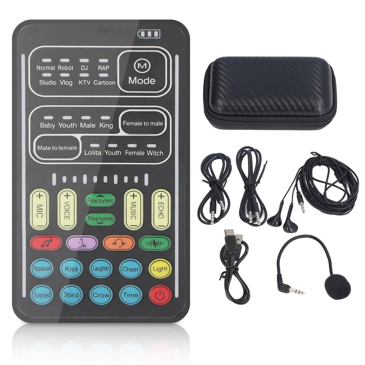 Diyeeni I9 Voice Changer front view showing portable design for on the go use