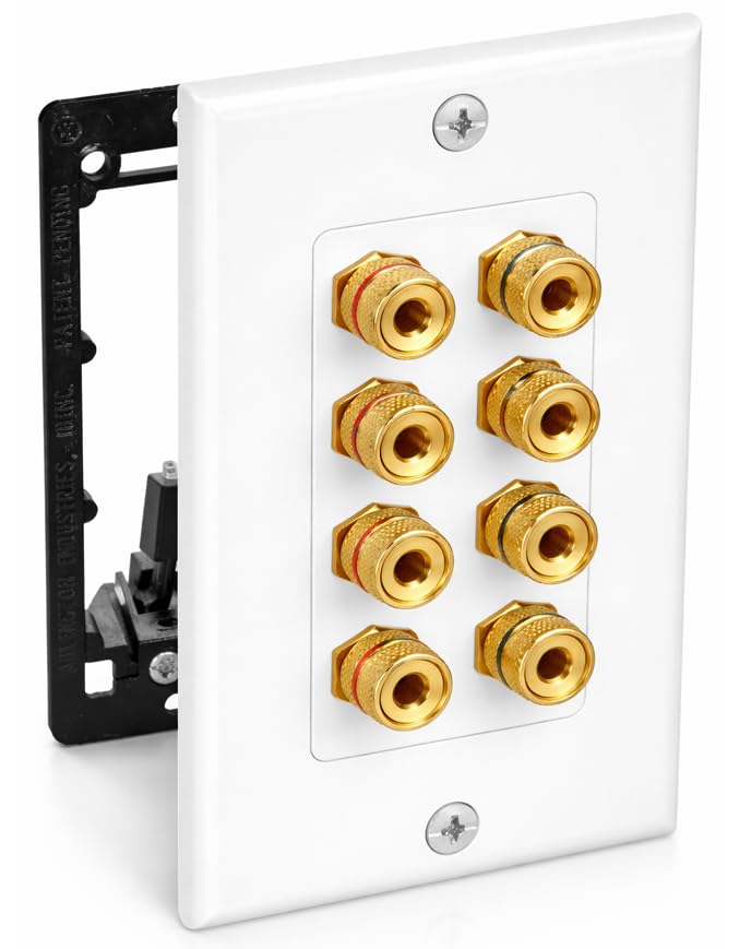 DIYTECH gold plated binding posts closeup for reliable, clean connections.