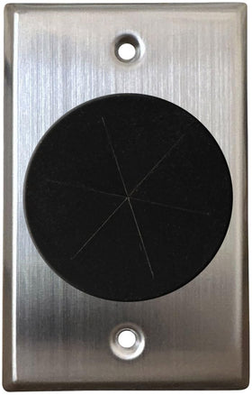 DIYTECH close-up of flexible ABS grommet protecting cables from abrasion and fraying