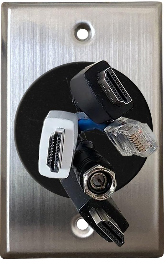 DIYTECH installed behind a wall-mounted TV providing hidden, tidy cable management