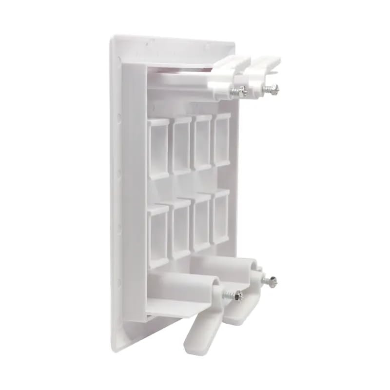 DIYTECH wall plate installed in a wall box showing tidy cables and concealed wiring benefit