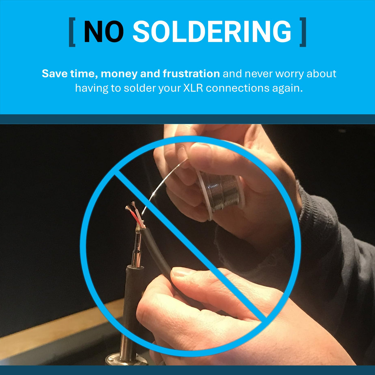 DIYTECH Premium XLR pass-through cable no-solder design for easier setup