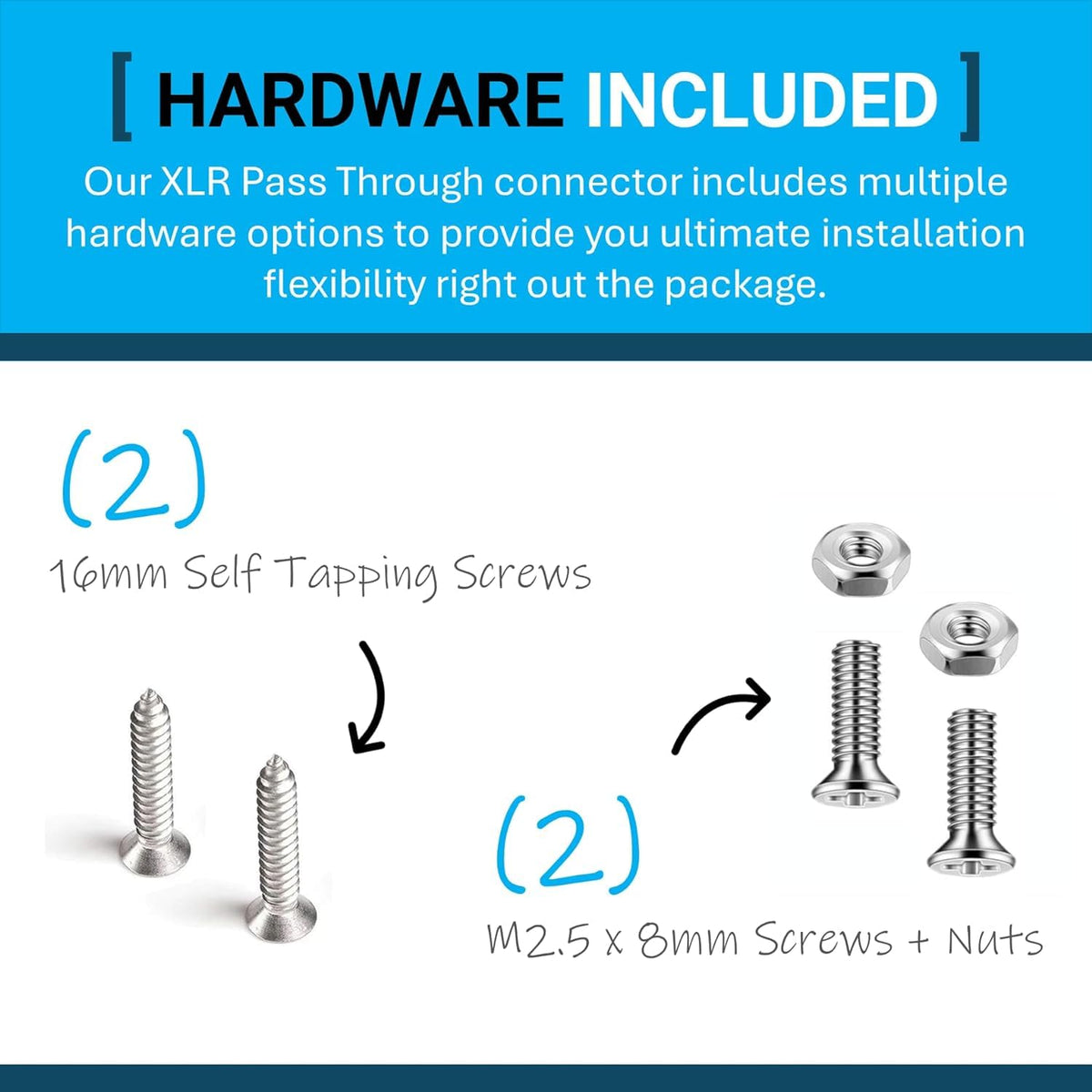 DIYTECH Premium XLR pass-through cable for patch panels enables quick terminations