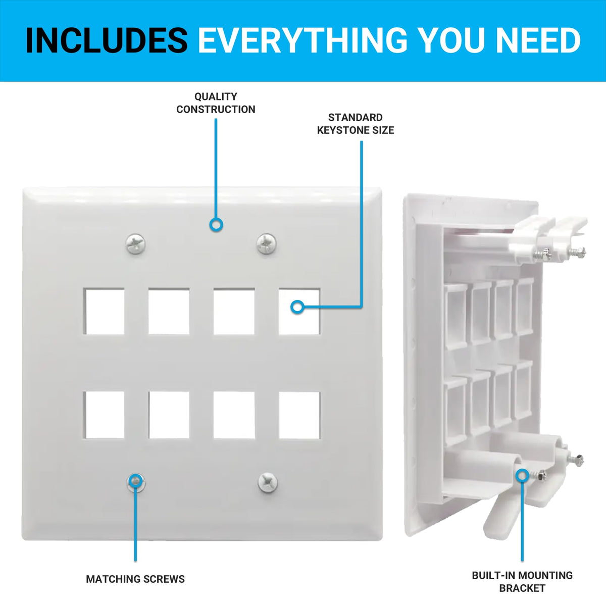 DIYTECH built-in mounting bracket detail showing sturdy support and stable jack retention benefit
