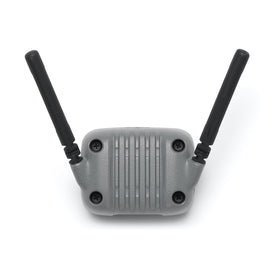 DJI Neo 2 transceiver front view showing connectors and secure fit, improving signal reliability