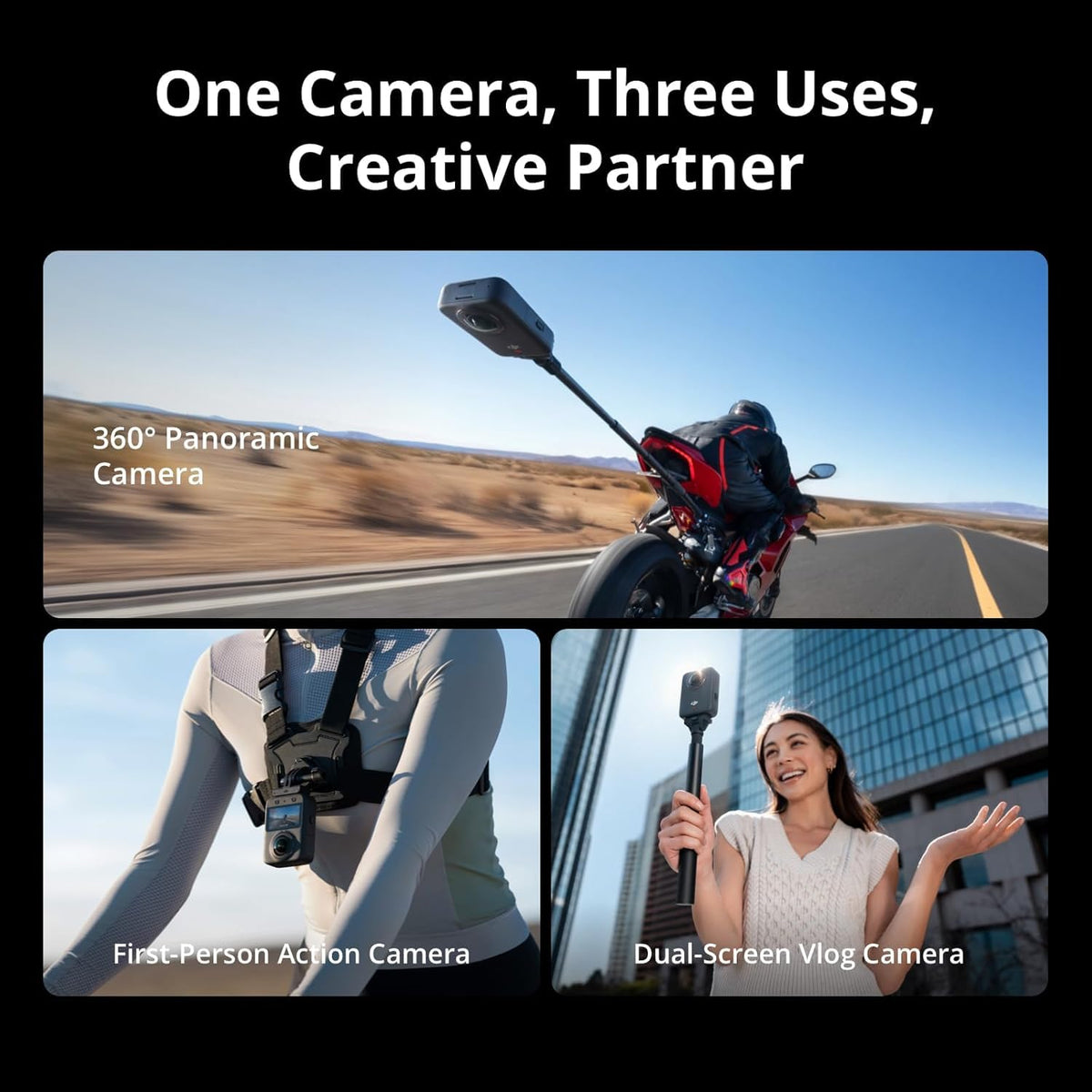 DJI Osmo 360 built-in 105GB storage offers immediate access to footage