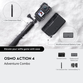 DJI Osmo Action 4 155-degree ultra-wide view for immersive footage.