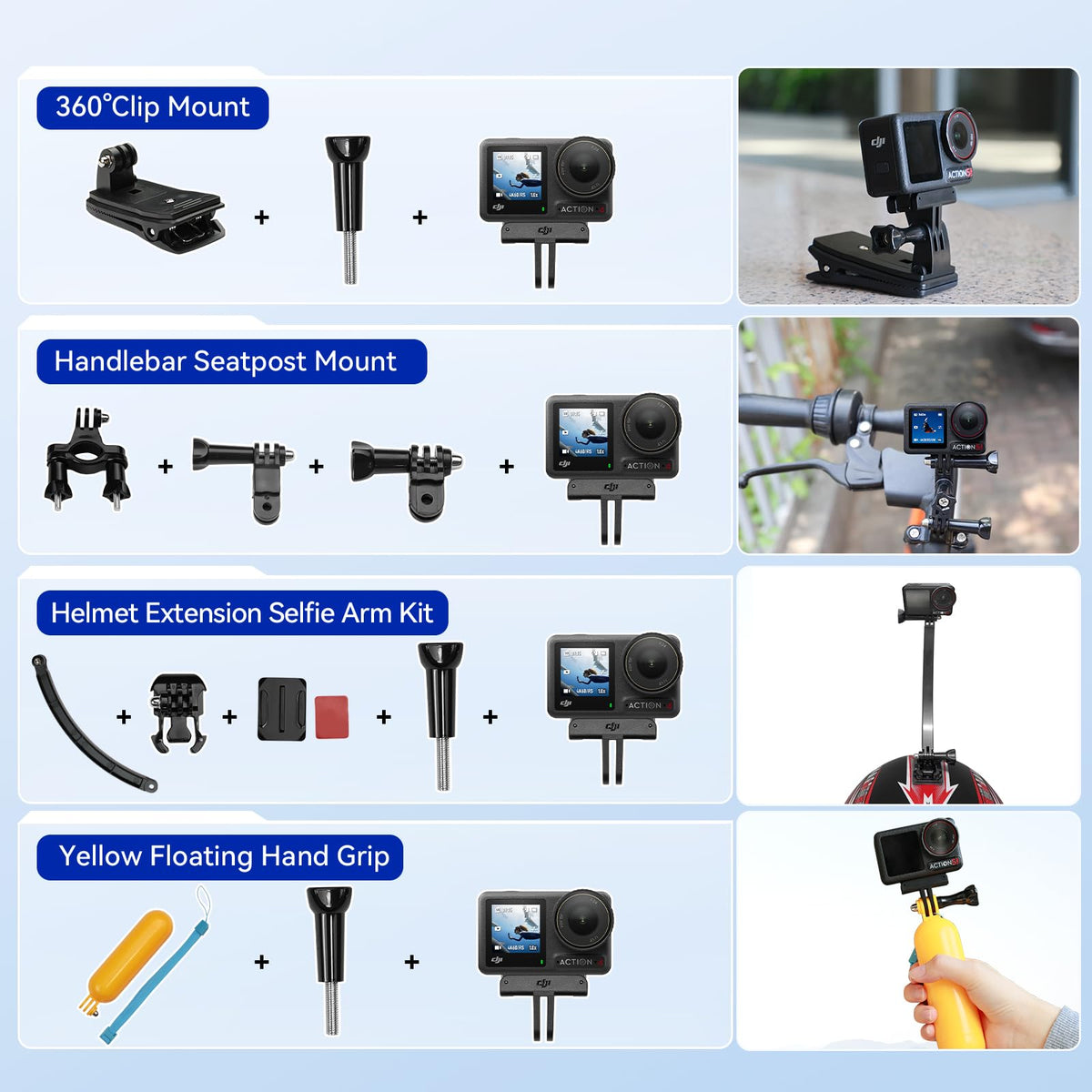DJI Osmo Action 4 64GB microSD card provides ample storage for 4K.