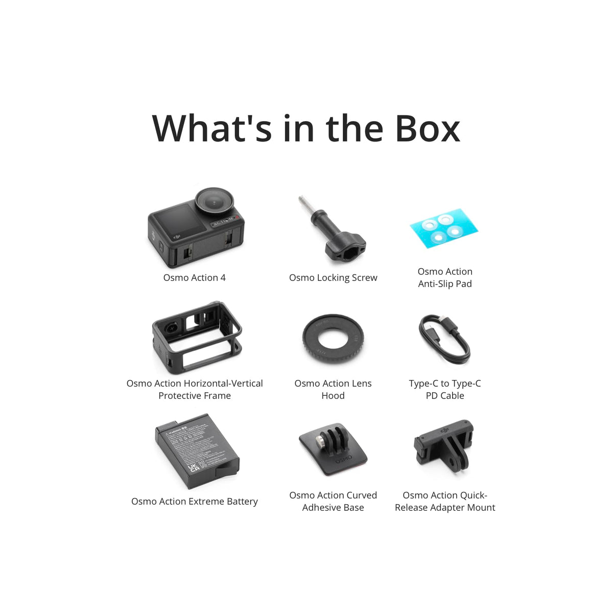 DJI Osmo Action 4 adventure combo pack includes extra batteries and accessories.