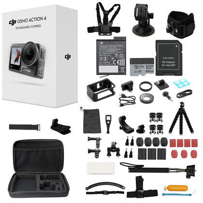 DJI Osmo Action 4 standard combo with 64GB card for quick on-the-go filming