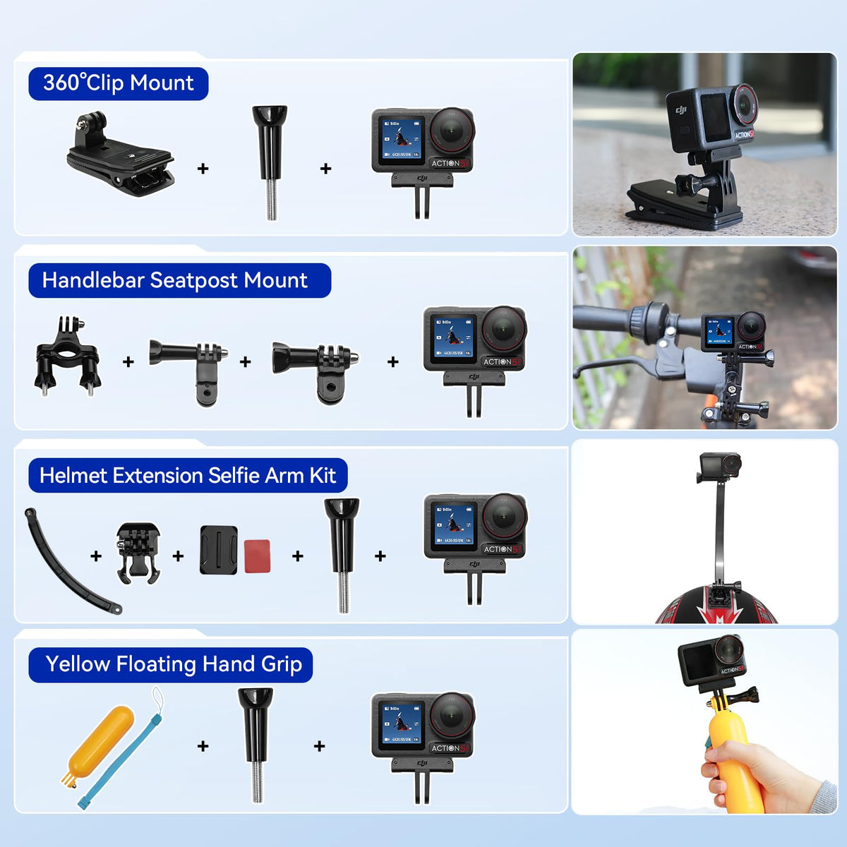 DJI Osmo Action 5 Pro 1/1.3 inch sensor enhances low light.