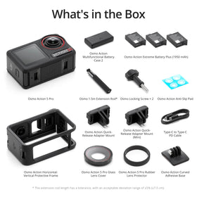 DJI Osmo Action 5 Pro battery case with three batteries enables prolonged shoots.