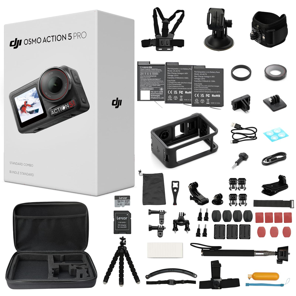 DJI Osmo Action 5 Pro camera body ready for action filming.