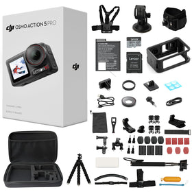 DJI Osmo Action 5 Pro front view showing compact, ready-for-action design for on-the-go filming.