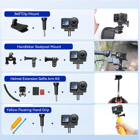 DJI Osmo Action 6 58-in-1 accessory kit expands mounting and setup options.